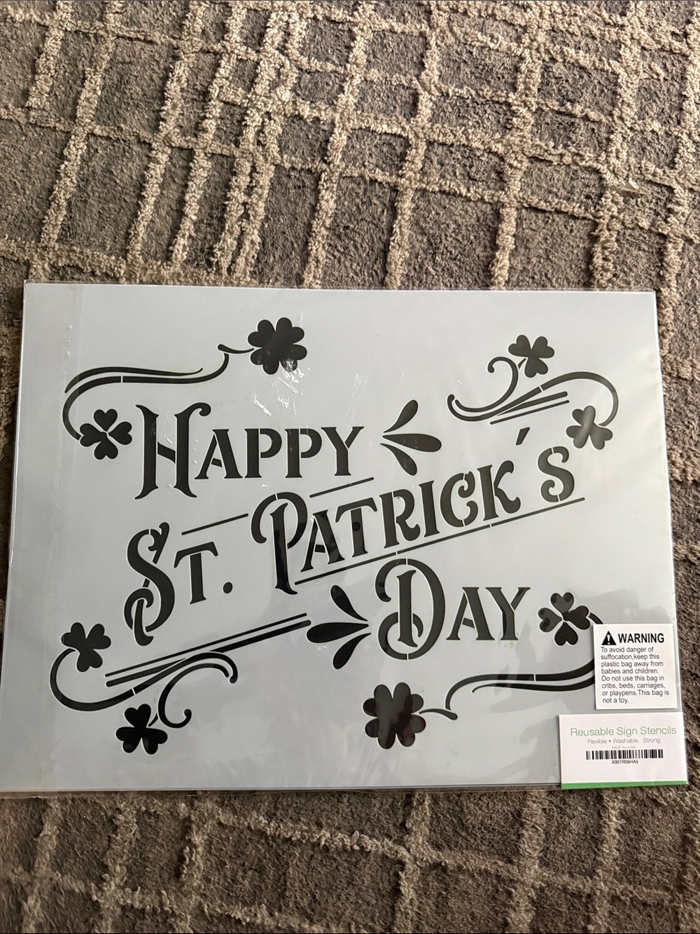 Reusable St. Patrick's Day Wall Decor Stencil 2 Pack 12x16/Clover Vintage Truck